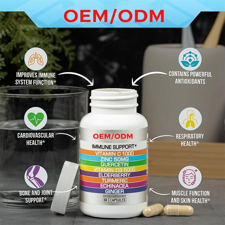 VIT D Immunity Defense Booster Supplement Veg Capsules 8 in 1 Immune Support for Adults Kids