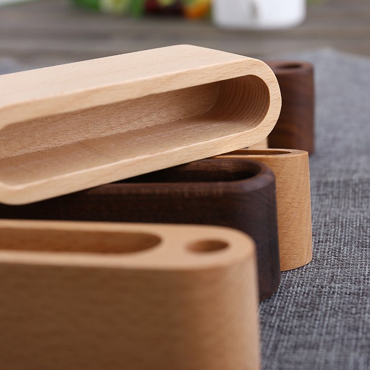 Wholesale Custom Desktop Stand Beech Natural Walnut Wooden Business Card Holder