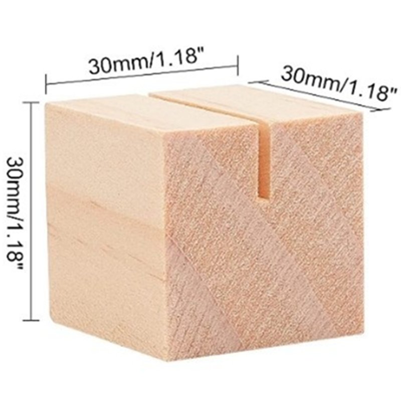 Wooden Name Card Holder Wooden Table Number Stands Solid Wood Place Card Holders for Name Tags Pictures Reserved Signs
