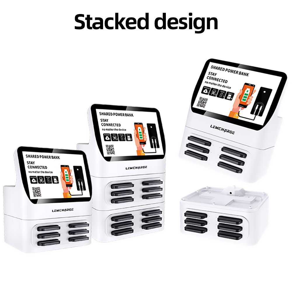 2024 New 12 Slot Shared Power Bank Rental Station mobile phone powerbank charger vending machine for coffee shop