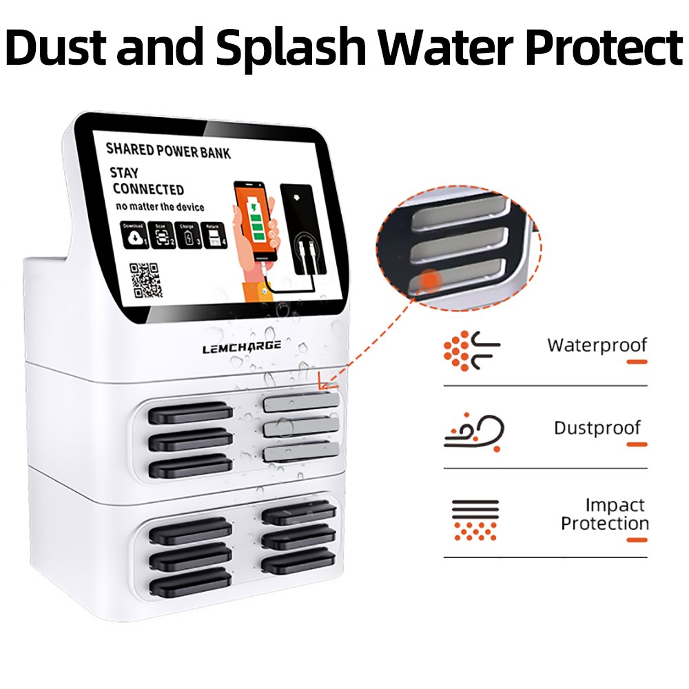 2024 New 12 Slot Shared Power Bank Rental Station mobile phone powerbank charger vending machine for coffee shop