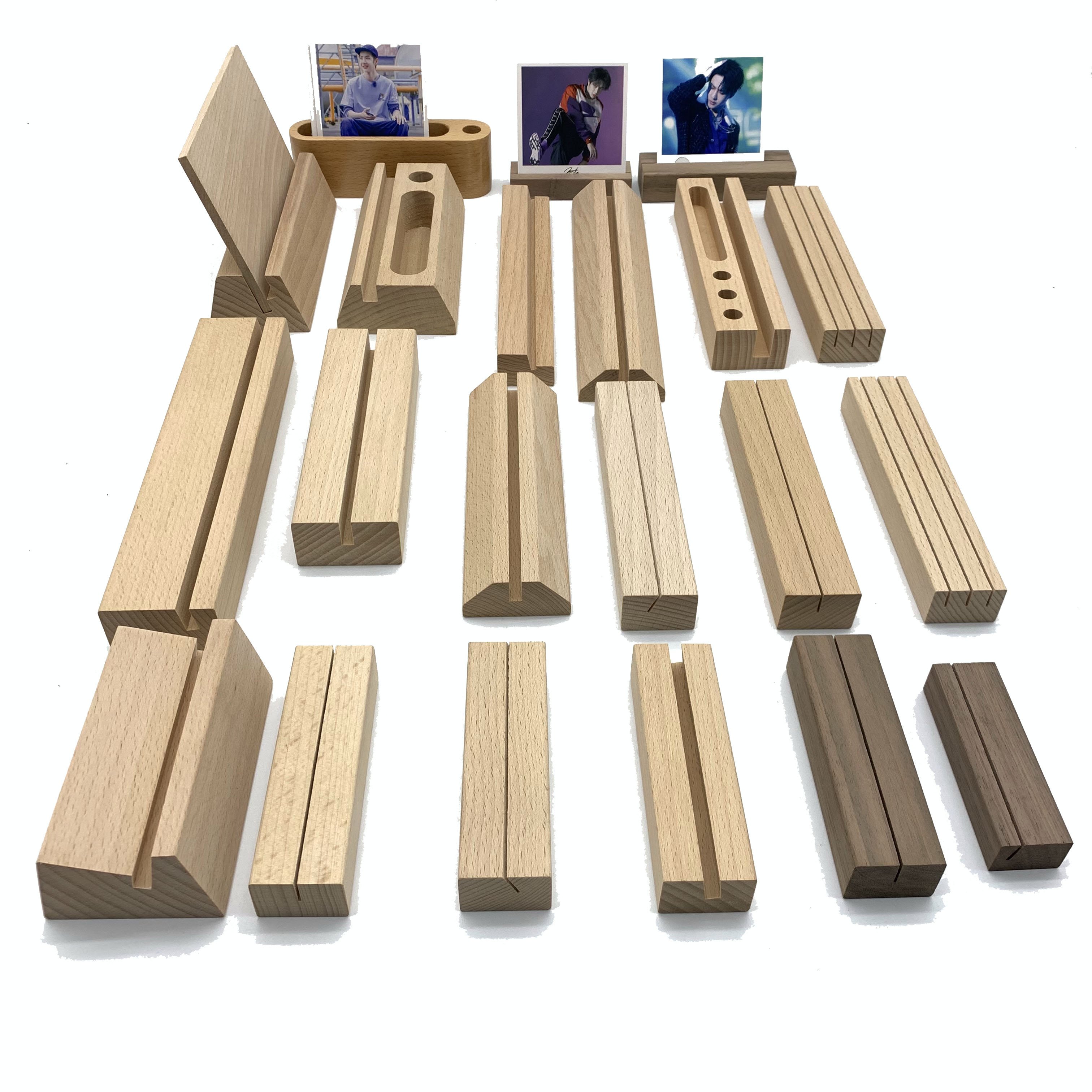 custom wood products modern desktop wooden card display base acrylic sign holder