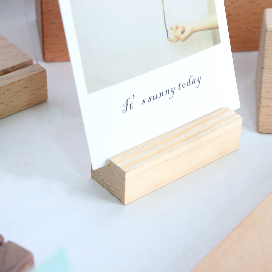 Acrylic Wooden Stand 3mm Slot Wedding Sign Black Holders Perfect for Table Number Office Restaurant Business