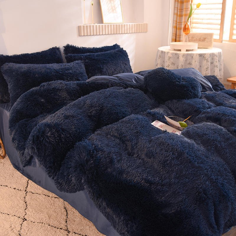 Mink velvet four-piece bedding set crystal velvet milk velvet plush four-piece set winter thick warm Manufacturer wholesale