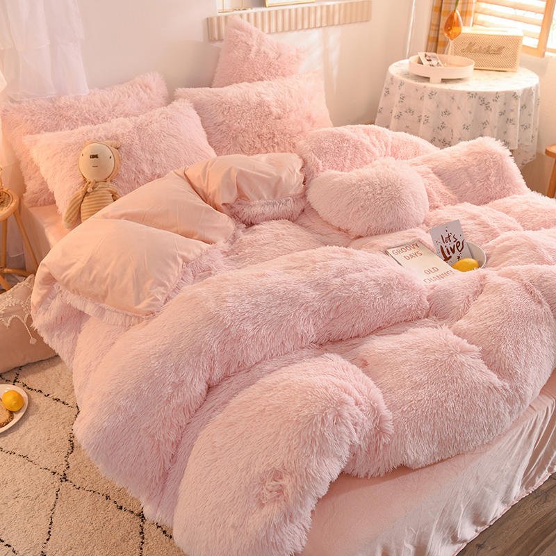 Mink velvet four-piece bedding set crystal velvet milk velvet plush four-piece set winter thick warm Manufacturer wholesale