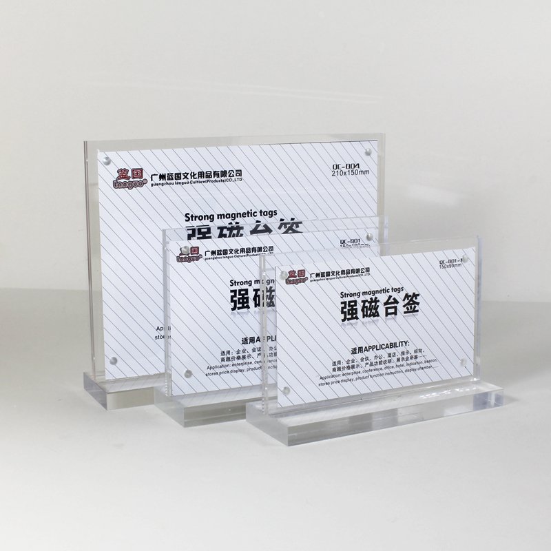 Transparent Magnetic Acrylic Table Pictures Display Stand A4 A5 A6 Desktop Photo Place Card Holder