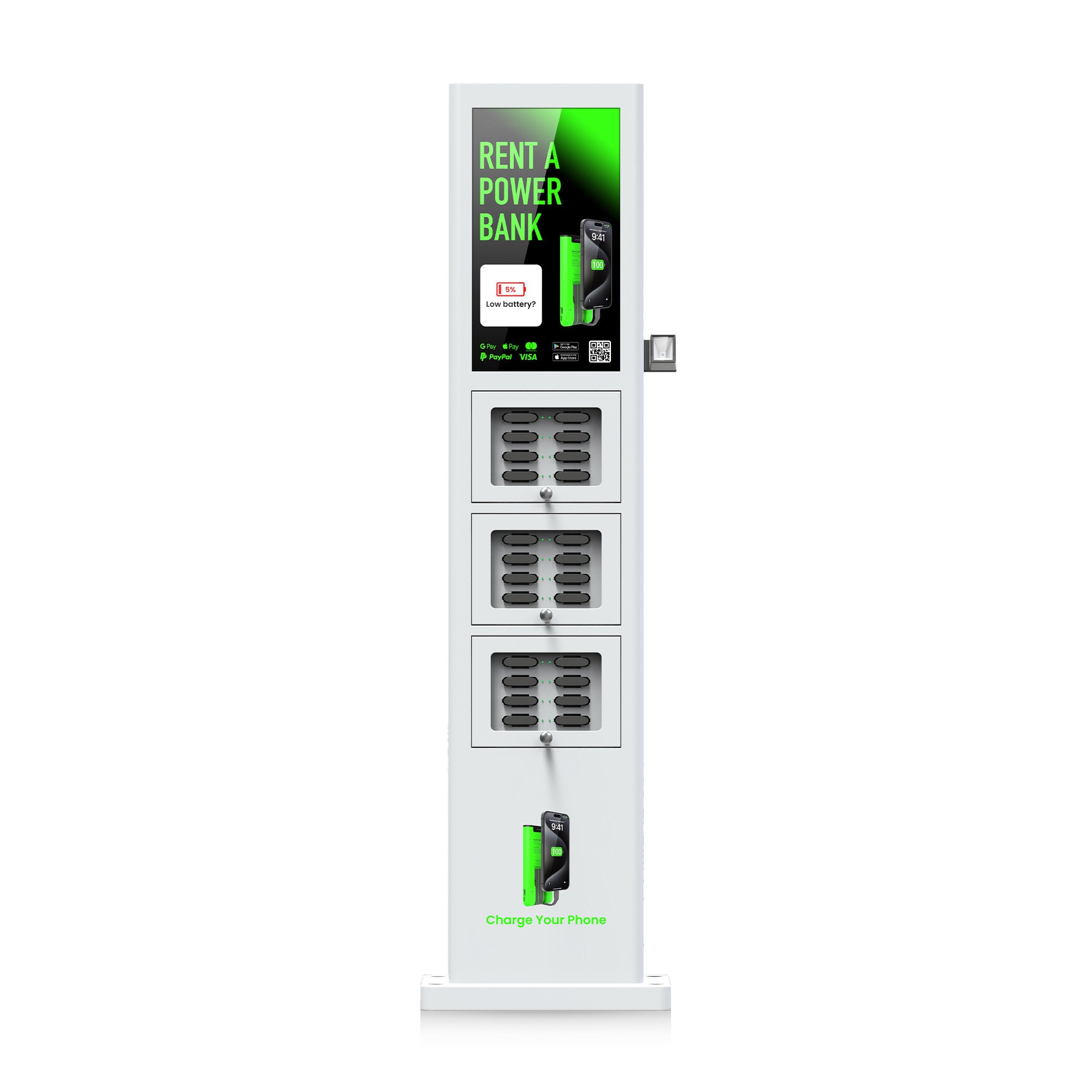 Popular Product Outdoor Coffee Shop Public Place Phone Charging Lcd Screen Power Bank Vending Machine