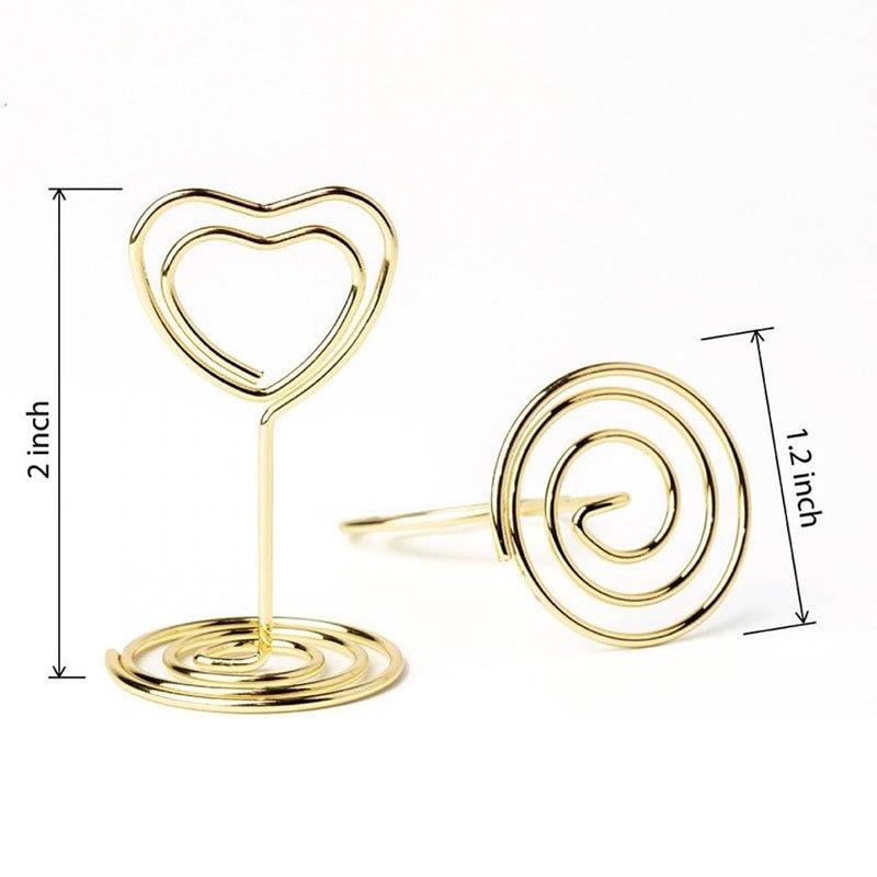 Heart Shaped Table Sign Picture Photo Holder Menu Memo Clips Mini Place Card Table Number Stands for Decor