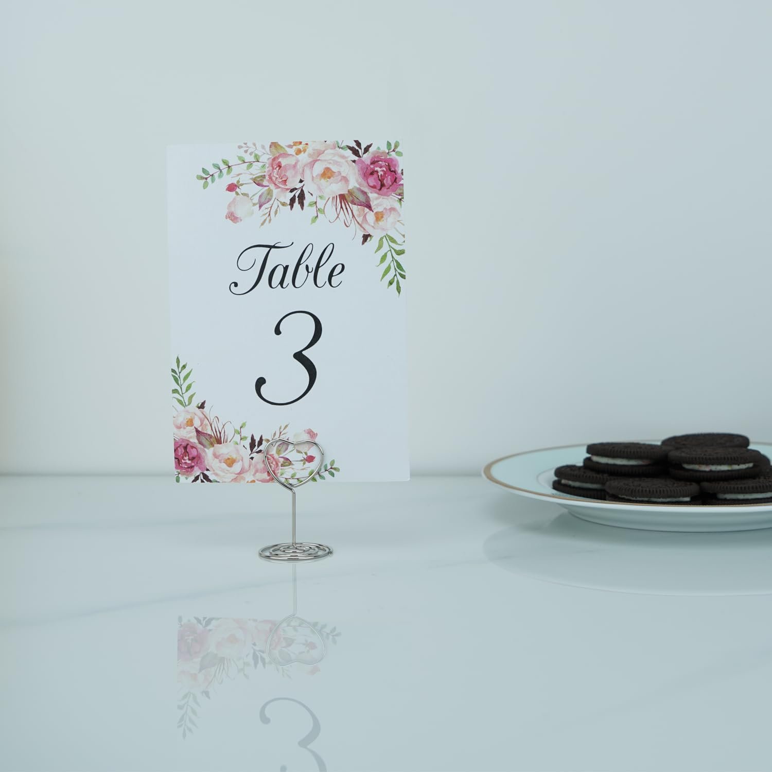 Heart Shaped Table Sign Picture Photo Holder Menu Memo Clips Mini Place Card Table Number Stands for Decor