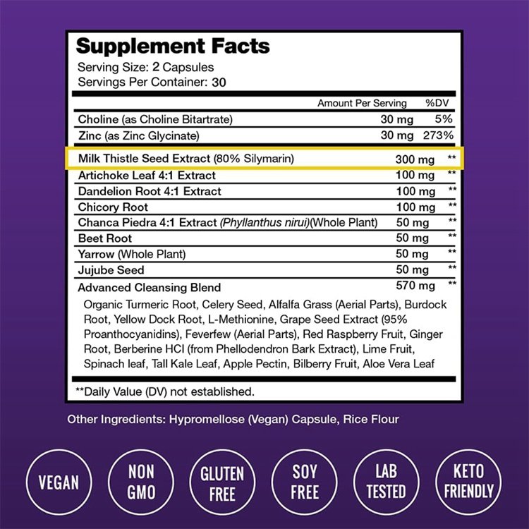 60 Capsules Liver Cleanse Detox & Repair Formula Premium Liver Support Pills Supplement