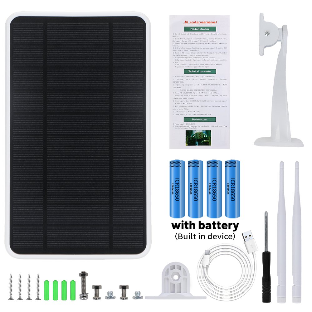 Sim card 4G Wireless Solar Wifi Router Built-in Battery for outdoor places
