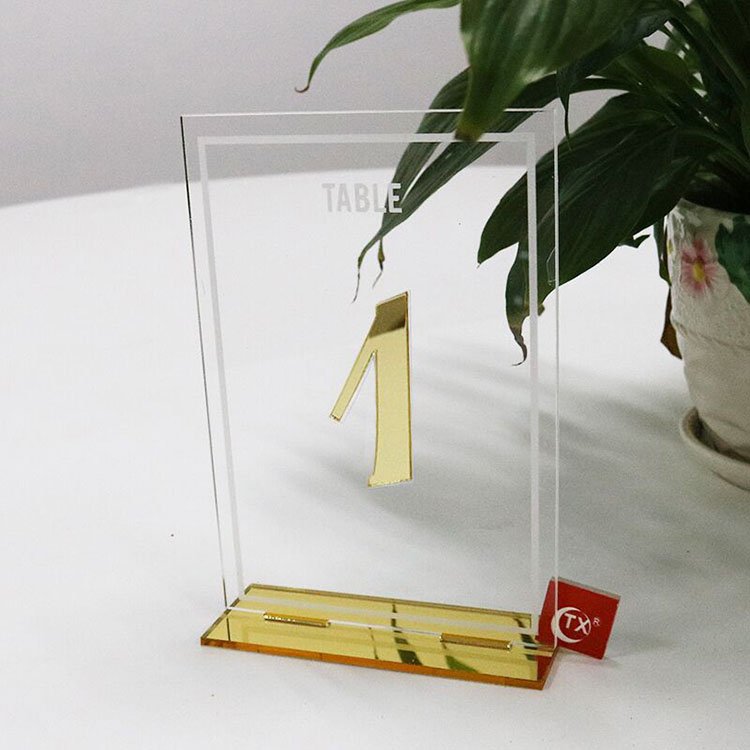 10*15cm Acrylic Number 1-20 Gold Foiling Wedding Table Place Number Table Number Cards Banquet Table Marker