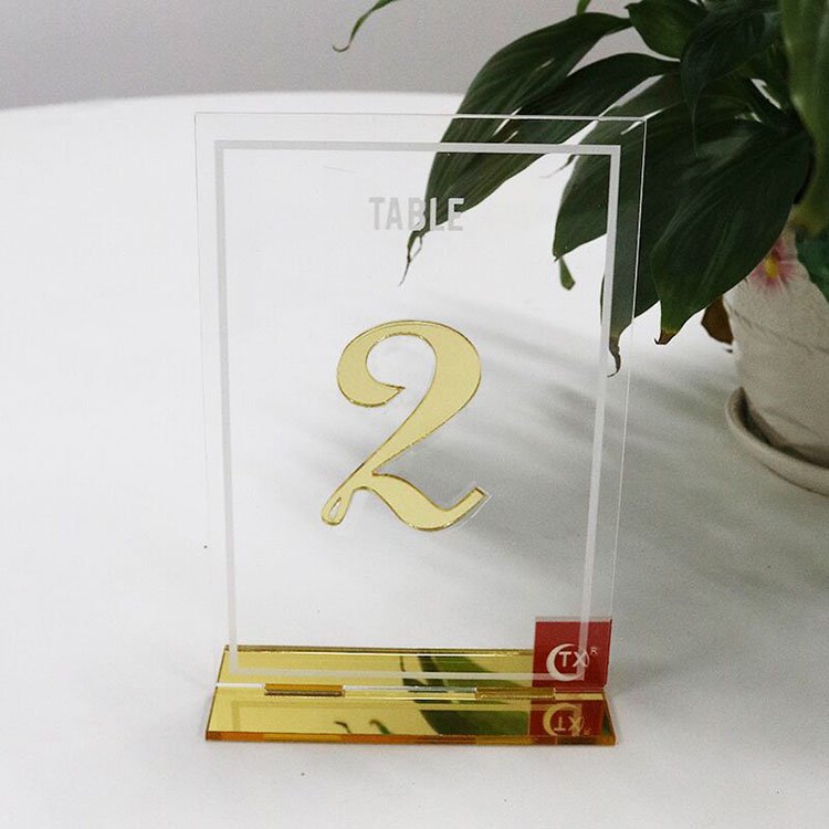 10*15cm Acrylic Number 1-20 Gold Foiling Wedding Table Place Number Table Number Cards Banquet Table Marker