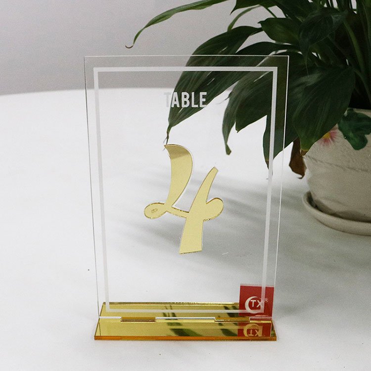 10*15cm Acrylic Number 1-20 Gold Foiling Wedding Table Place Number Table Number Cards Banquet Table Marker