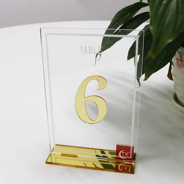 10*15cm Acrylic Number 1-20 Gold Foiling Wedding Table Place Number Table Number Cards Banquet Table Marker