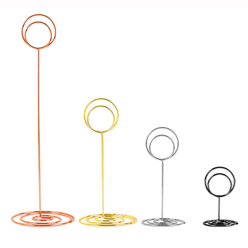 Restaurant Stainless Steel Metal Memo Photo Card Table Number Display Menu Holders for Wedding