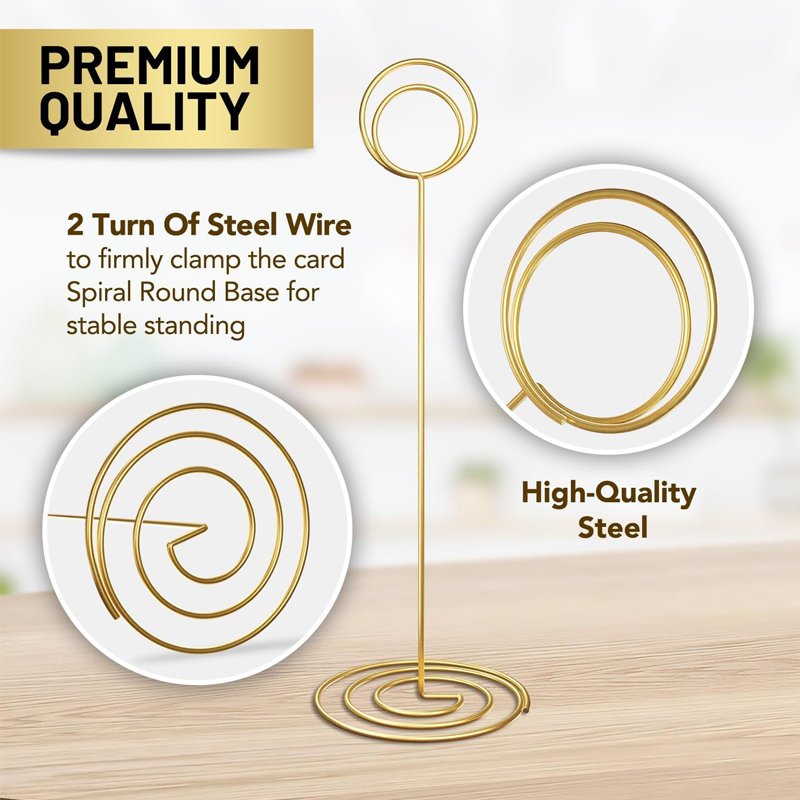 Restaurant Stainless Steel Metal Memo Photo Card Table Number Display Menu Holders for Wedding