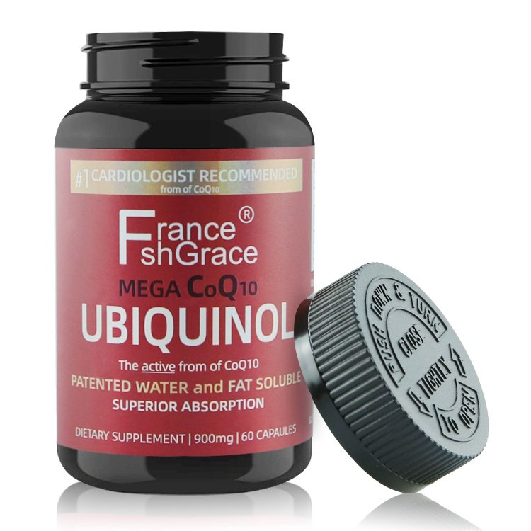 France shGrace 60 capsules CoQ10 ubiquinol patented water and fat soluble superior absorption dietary supplement