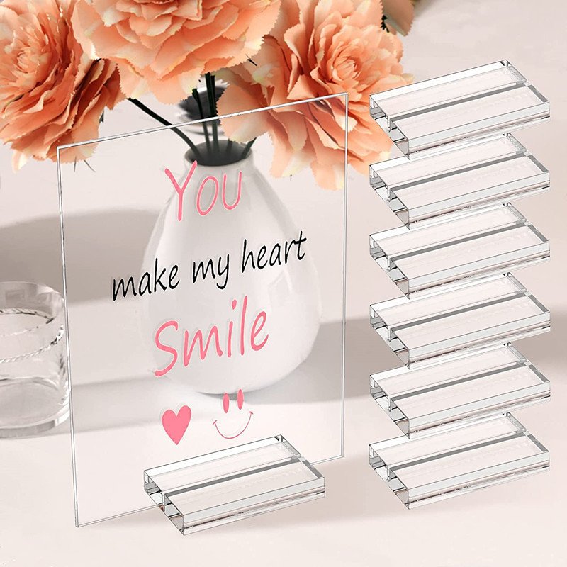 Wedding Signs Table Number Holders Clear Acrylic Sign Holder Stand Heavy Base Acrylic Stands for Display Place Card