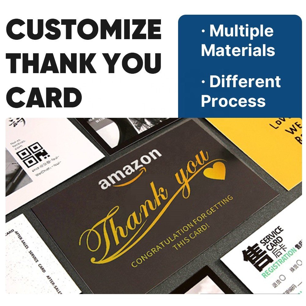 Crystal Code Custom Luxury Gold Foil Logo Printing Business Cards With Your Own Design Thank You Card For Small Business Printer