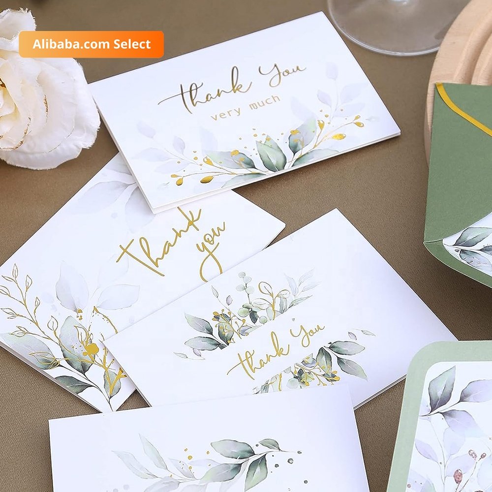 Crystal Code Custom Luxury Gold Foil Logo Printing Business Cards With Your Own Design Thank You Card For Small Business Printer