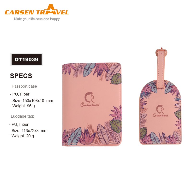 Customized travel document bag suitcase tag set Passport holder handbag tag set passport wallet luggage tag kit