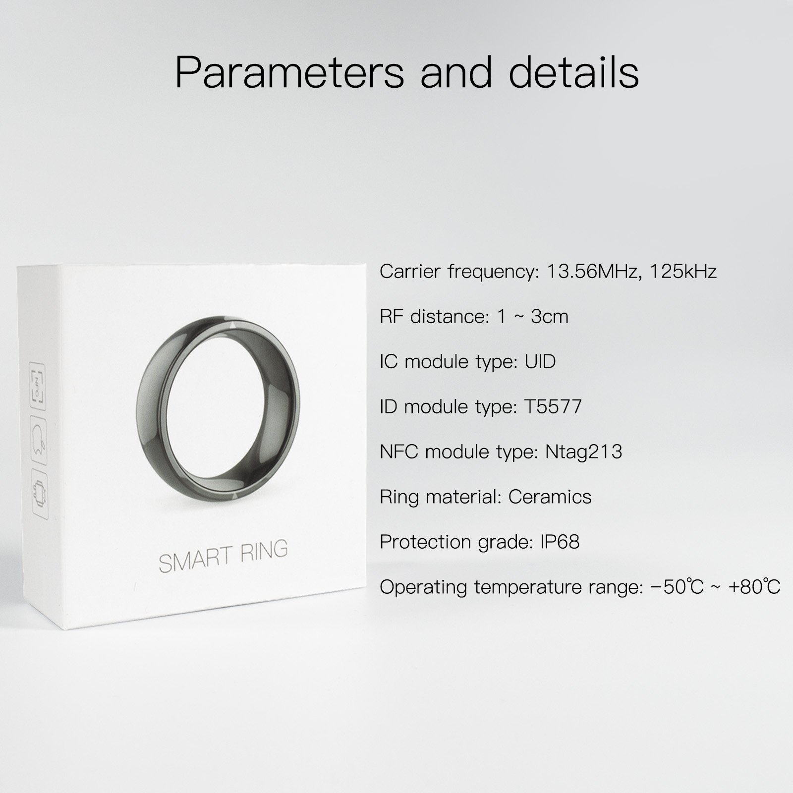 Fashion Smart Ring Hot Sale with Access Control Card as RFID Ring Smart NFC