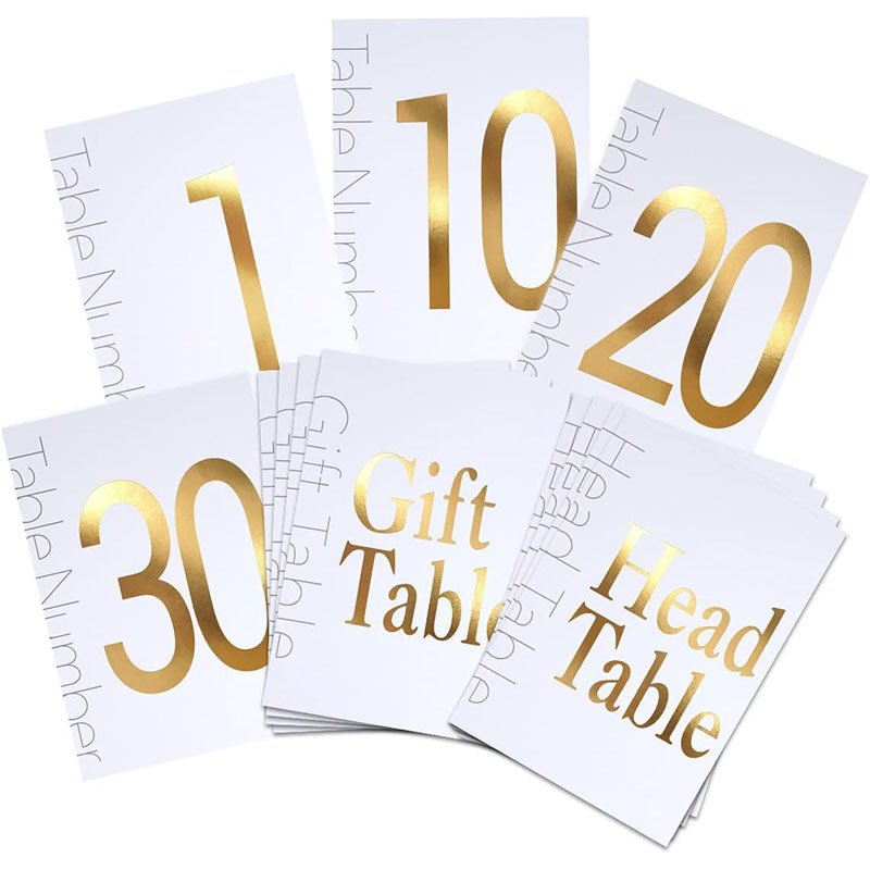 1-32 4x6 Elegant Gold Foil Gold Wedding Table Number Cards for Events Parties Conferences Banquets small