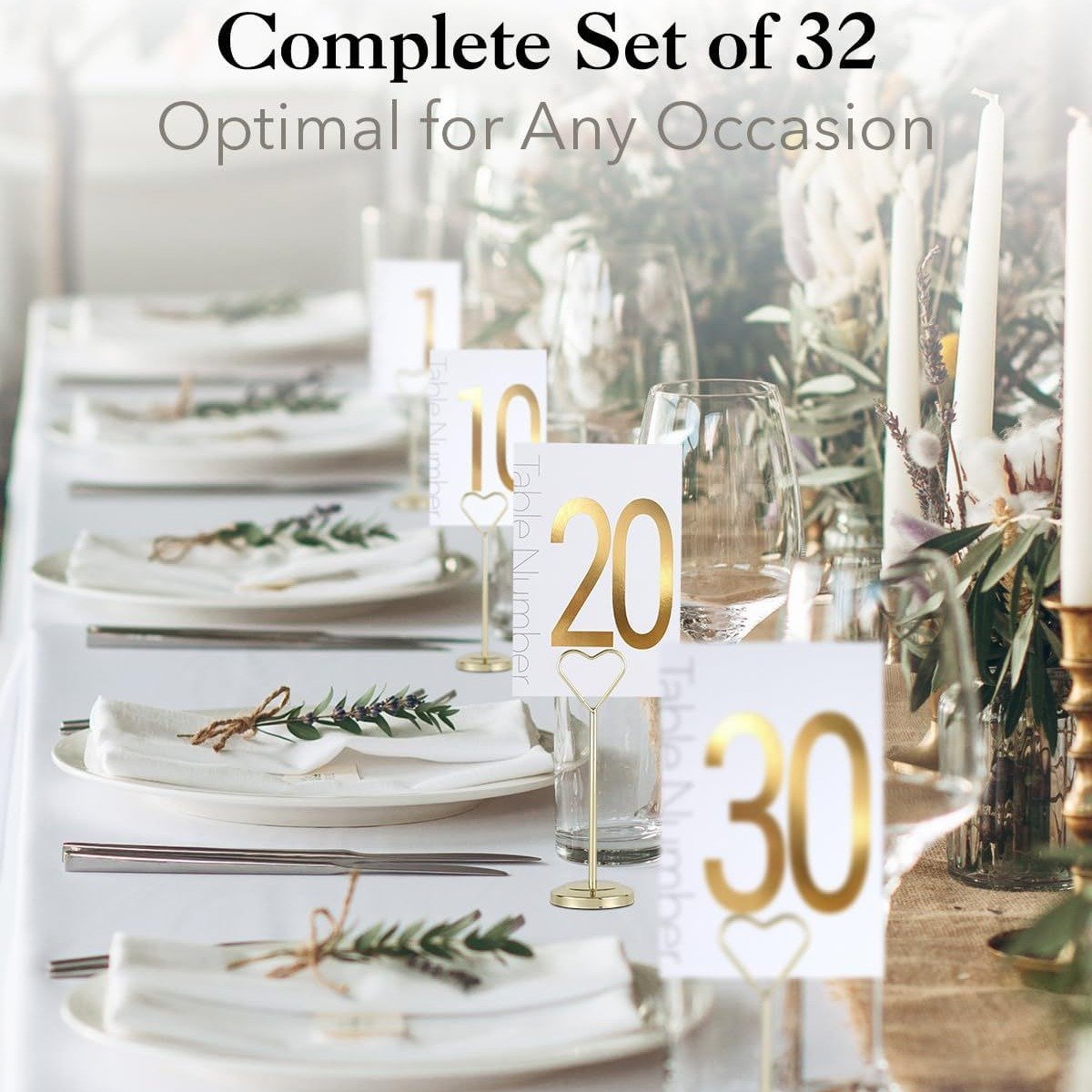 1-32 4x6 Elegant Gold Foil Gold Wedding Table Number Cards for Events Parties Conferences Banquets small