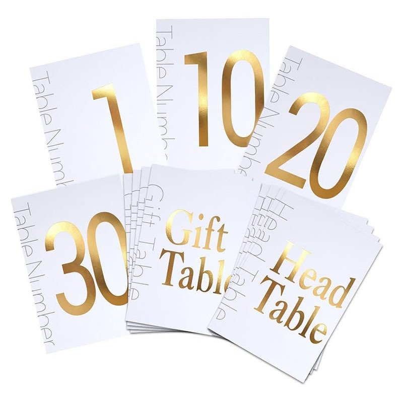 1-32 4x6 Elegant Gold Foil Gold Wedding Table Number Cards for Events Parties Conferences Banquets small
