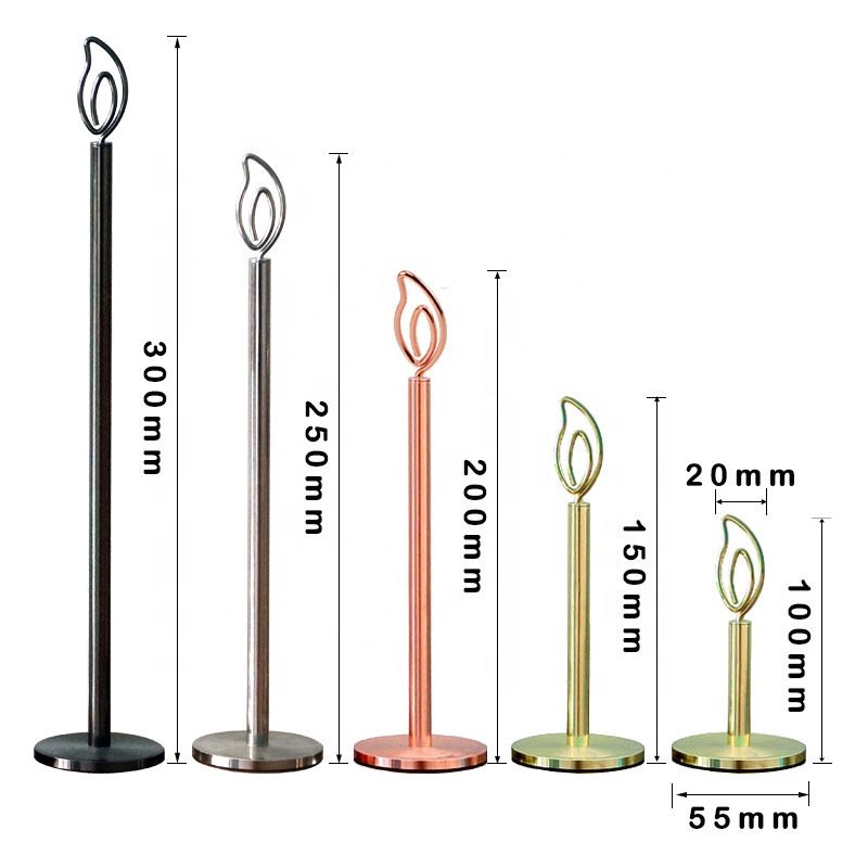 New Arrival Stainless Steel Table Number Holder Clips Wedding Place Card Holder stand ( 6 styles)