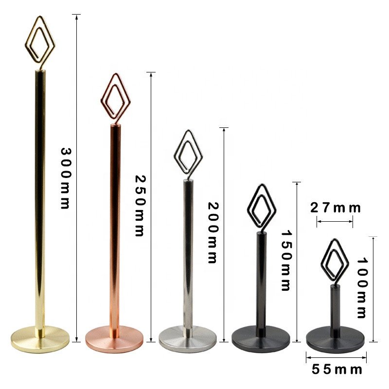 New Arrival Stainless Steel Table Number Holder Clips Wedding Place Card Holder stand ( 6 styles)