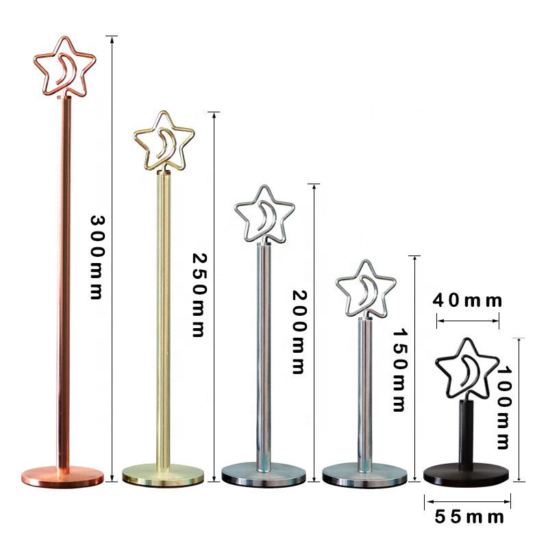 New Arrival Stainless Steel Table Number Holder Clips Wedding Place Card Holder stand ( 6 styles)