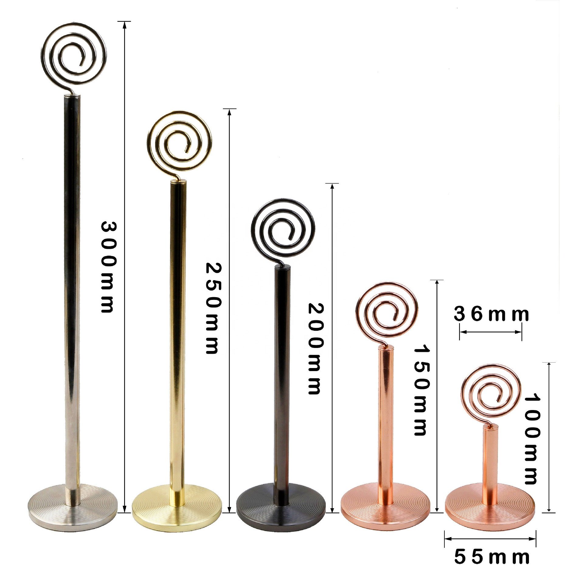 New Arrival Stainless Steel Table Number Holder Clips Wedding Place Card Holder stand ( 6 styles)