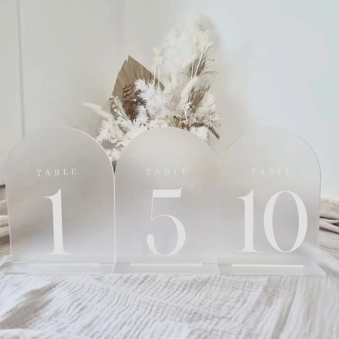 Factory wholesale Frosted Arch 1-10 Wedding Centerpieces and Table Decorations Arch Table Numbers for Reception Party Event