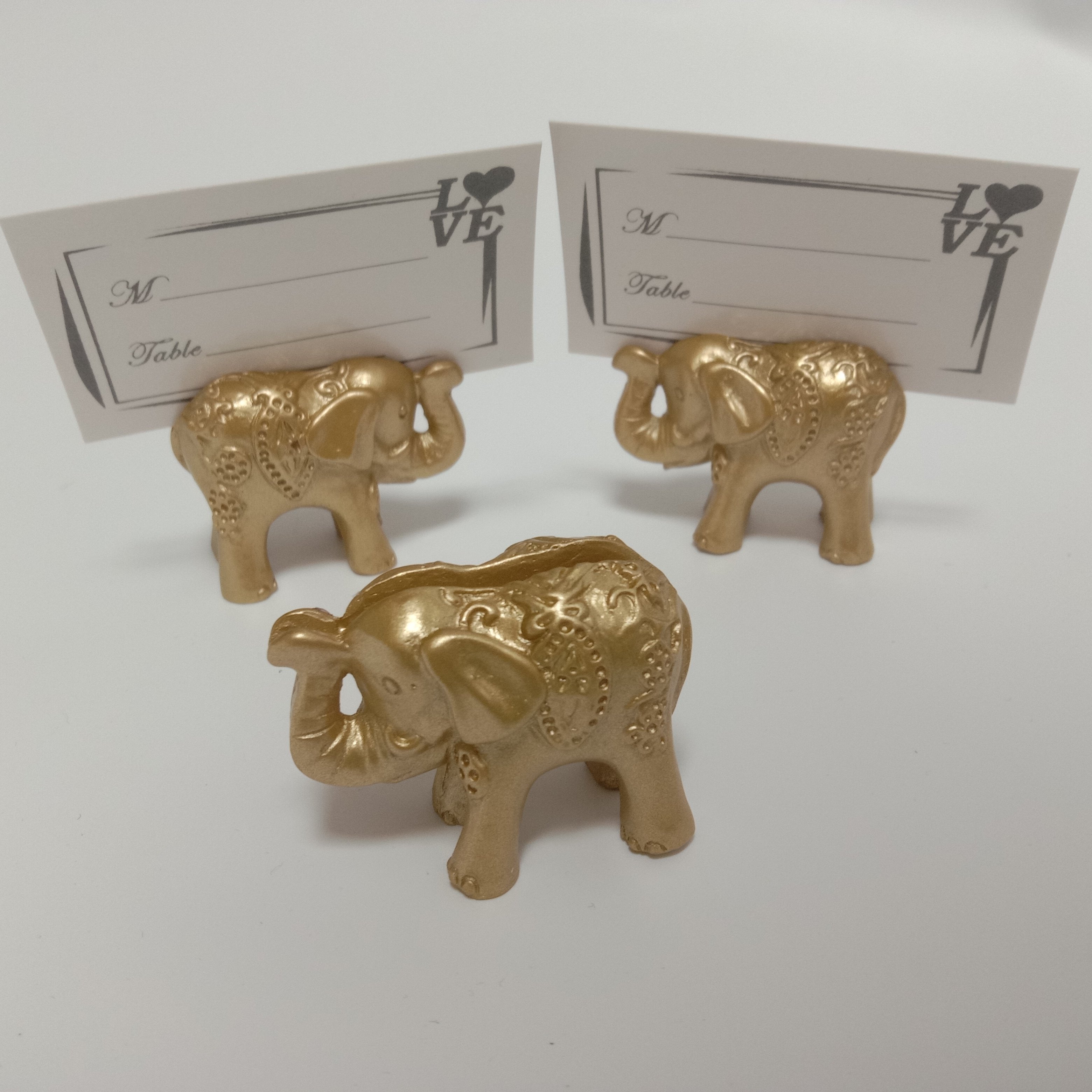 Good Quality Wedding Decoration Favor Guest Name Animal Gold Elephant Wedding Place Card Holder