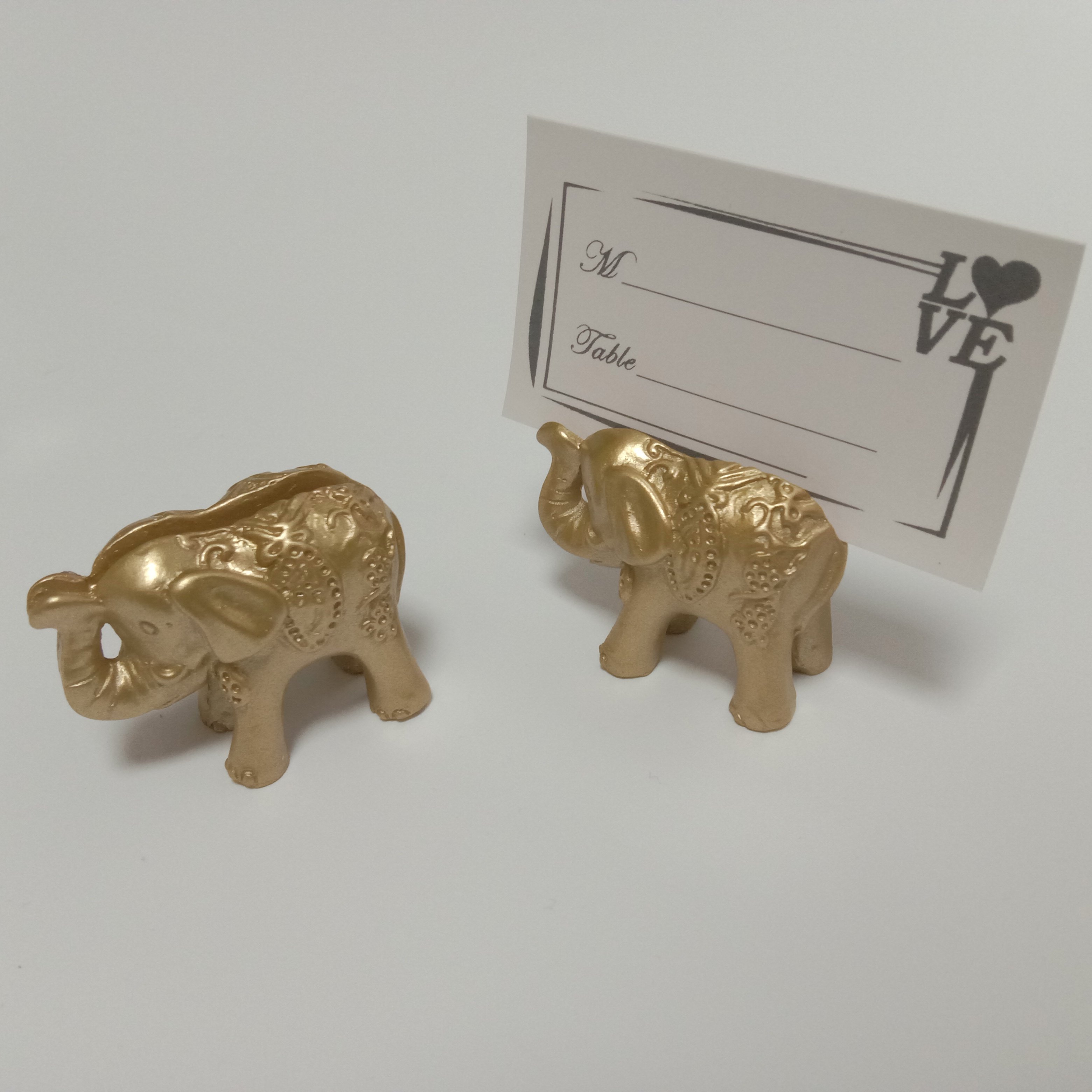 Good Quality Wedding Decoration Favor Guest Name Animal Gold Elephant Wedding Place Card Holder