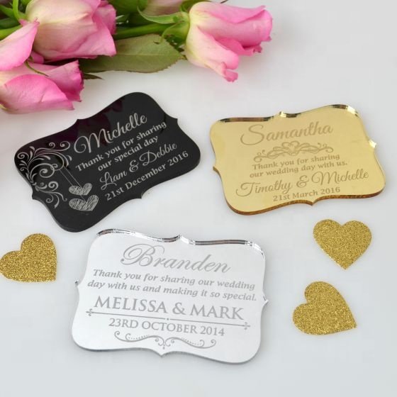 custom acrylic place cards & table numbers wedding name place card