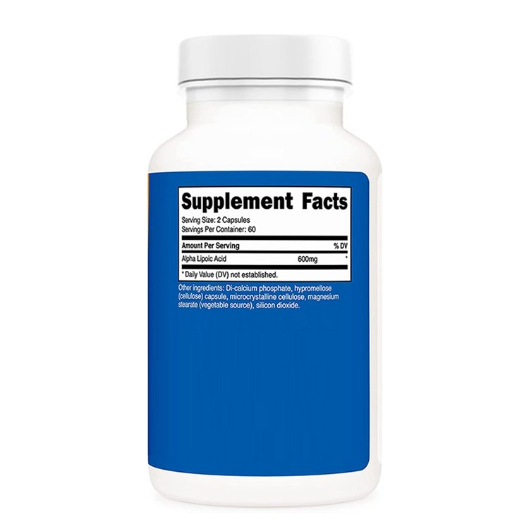 120 capsules dietary supplement alpha lipoic acid gluten-free