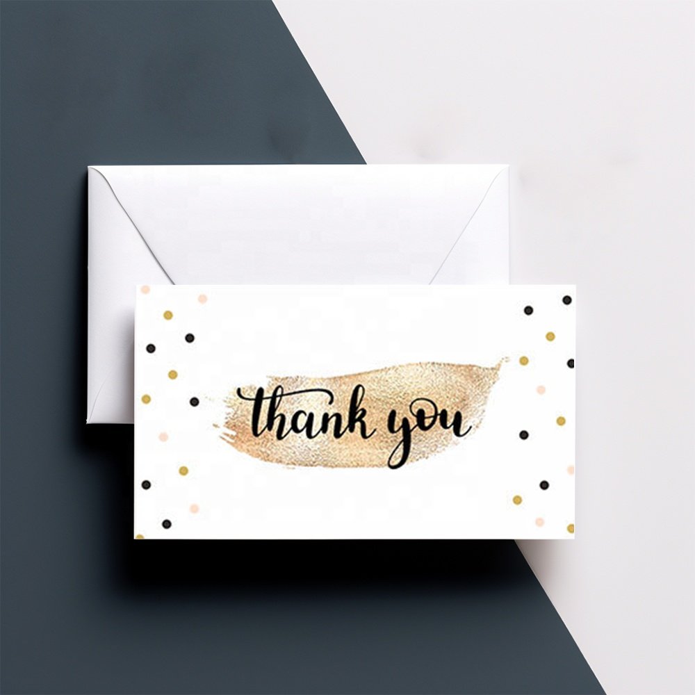 High Quality For Shopping 50Pcs Product Metal Minimalist Post Thanks Custom Print Logo Design Cards Thank You Card Bundles