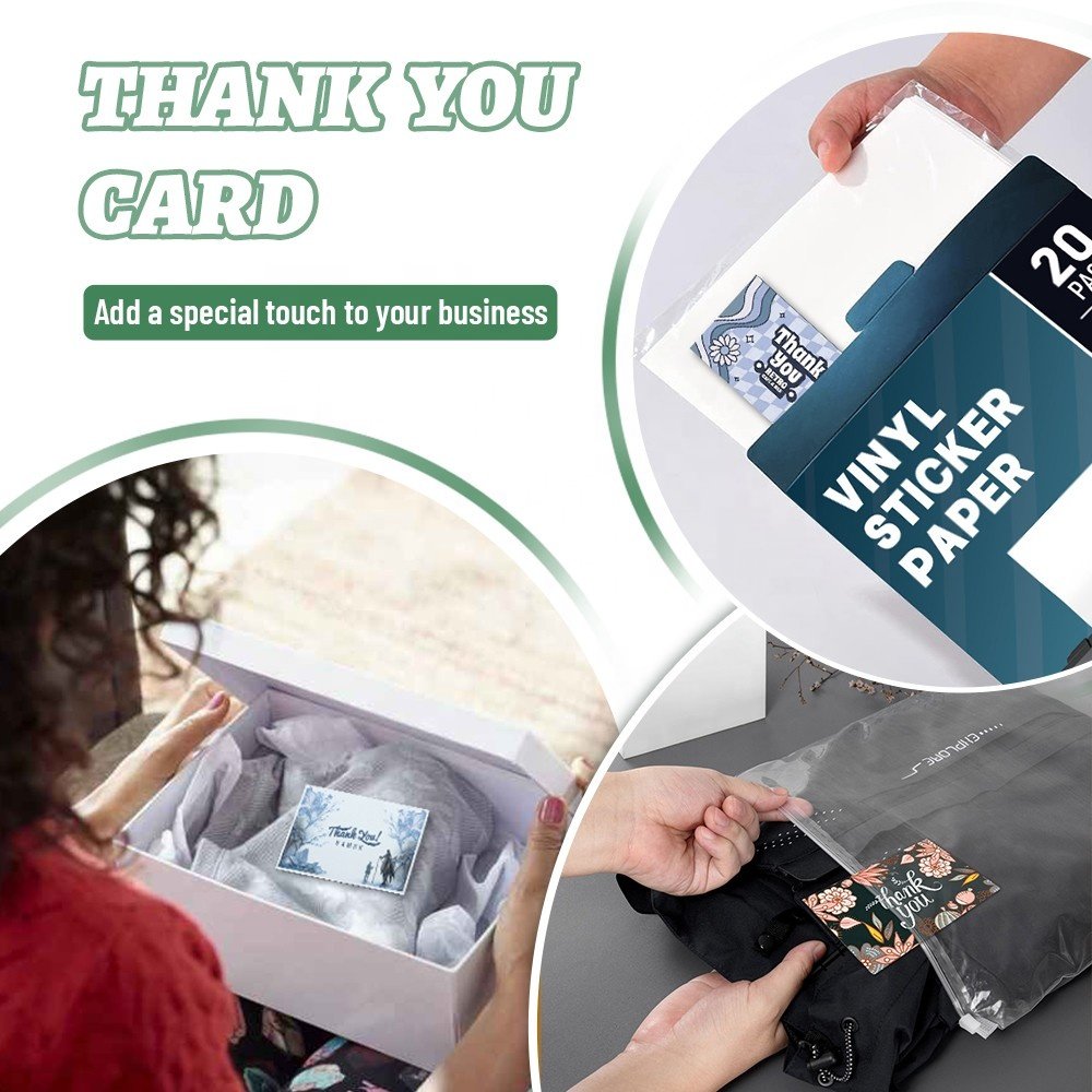 High Quality For Shopping 50Pcs Product Metal Minimalist Post Thanks Custom Print Logo Design Cards Thank You Card Bundles