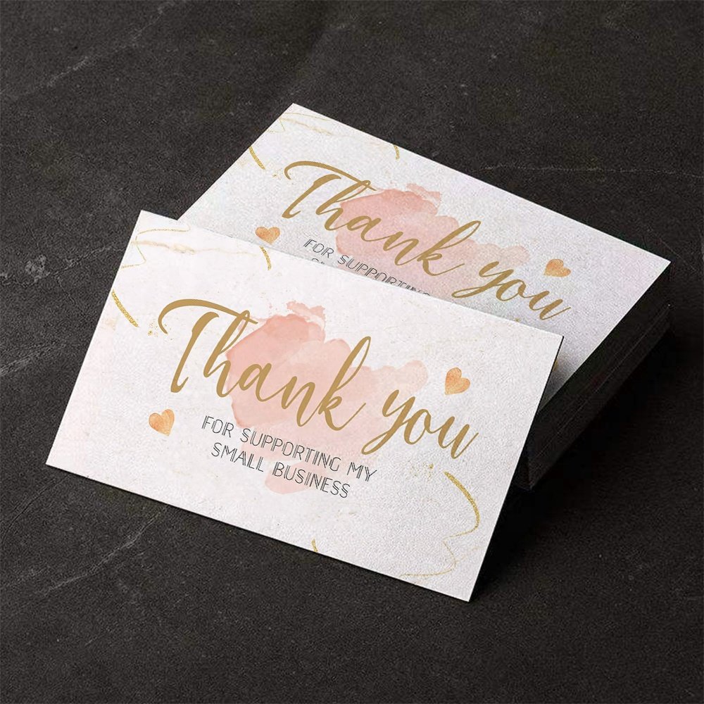 High Quality For Shopping 50Pcs Product Metal Minimalist Post Thanks Custom Print Logo Design Cards Thank You Card Bundles