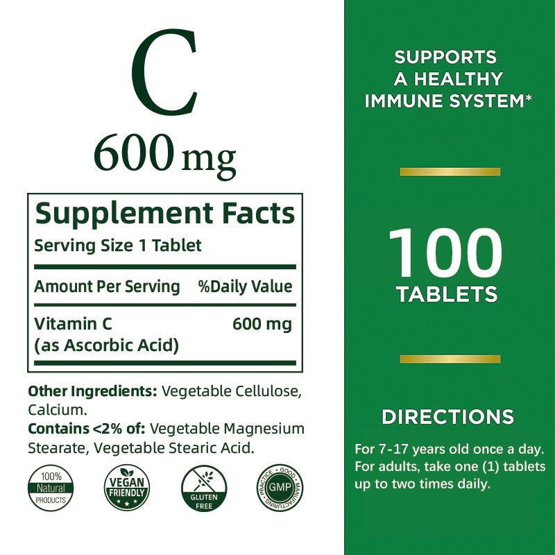 VC Vitamin C tablets for Daily Immune Support Vitamin C Supplements Super Orange Flavor vitamins and supplements