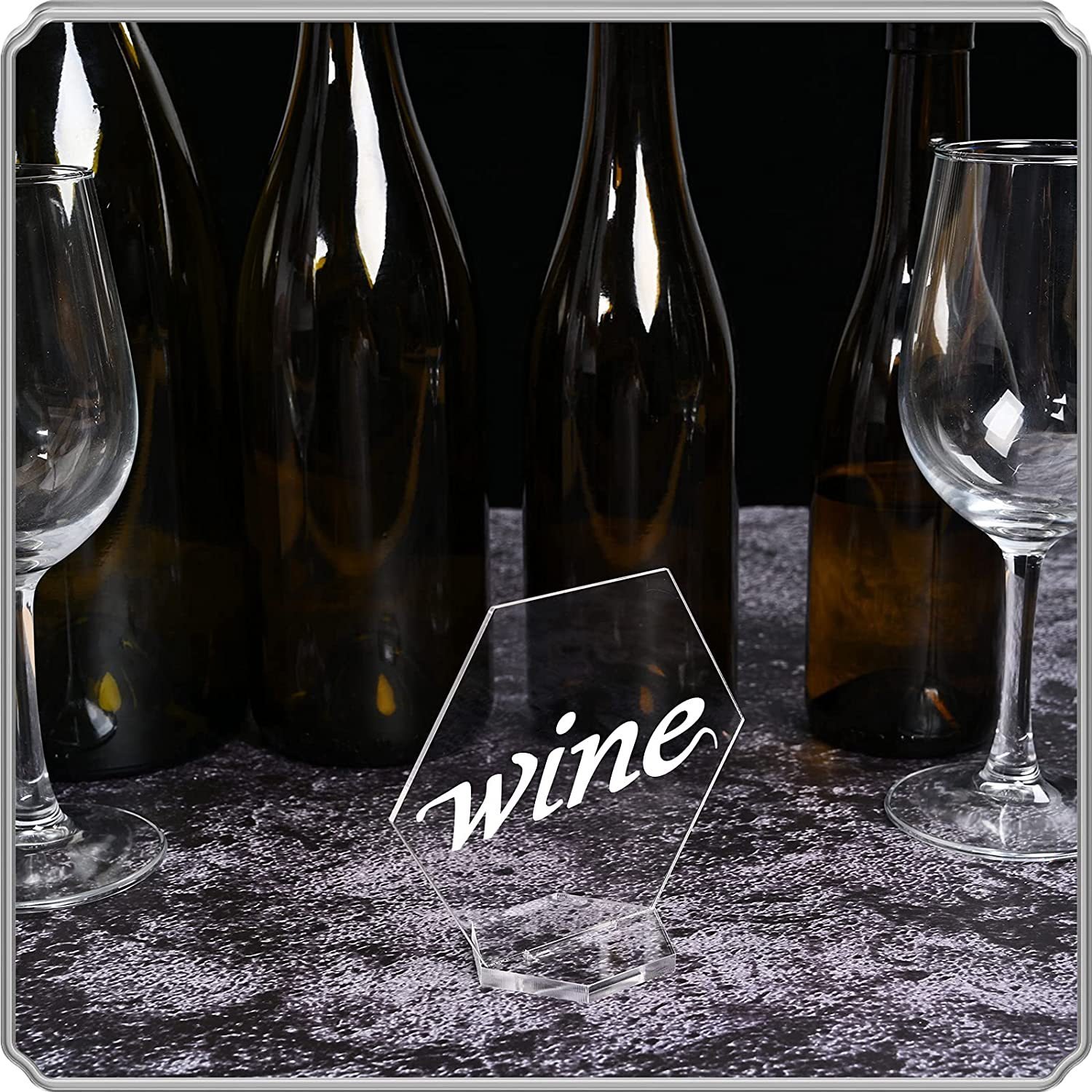 Ychon Transparent Acrylic Hexagon Seat Cards Wedding Table Cards DIY Blank Acrylic Dining Table Number Cards