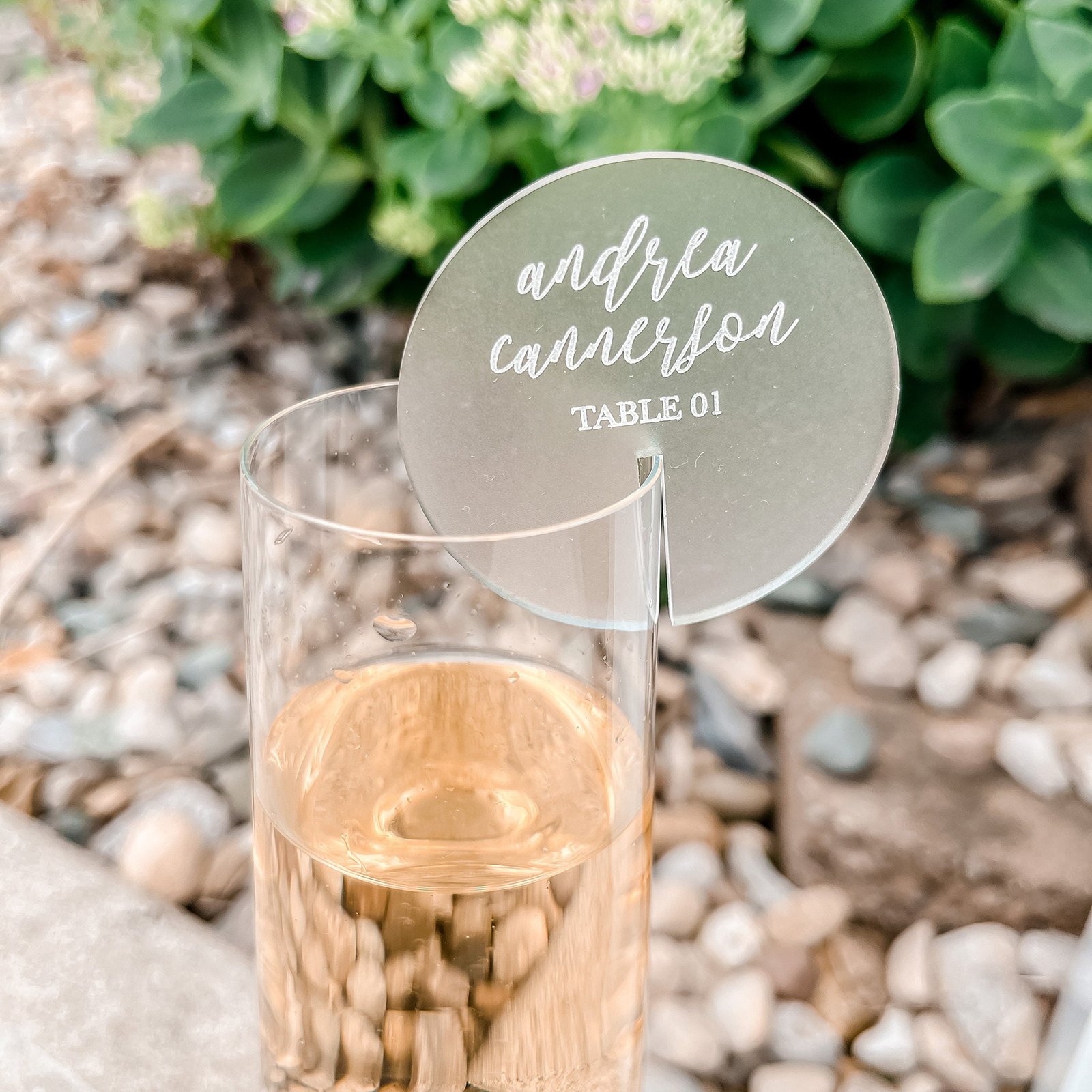 Custom 3D Gold Mirror Butterfly Acrylic Drink Wedding Place Name Card Champagne Glass Tags Baby Shower Party Favors Stemless