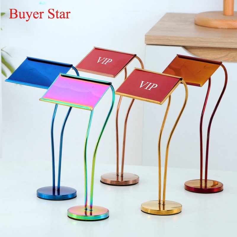 Stainless Steel Restaurant Table Numbers Table Number Stand Display Cards Stand Table Card Holder