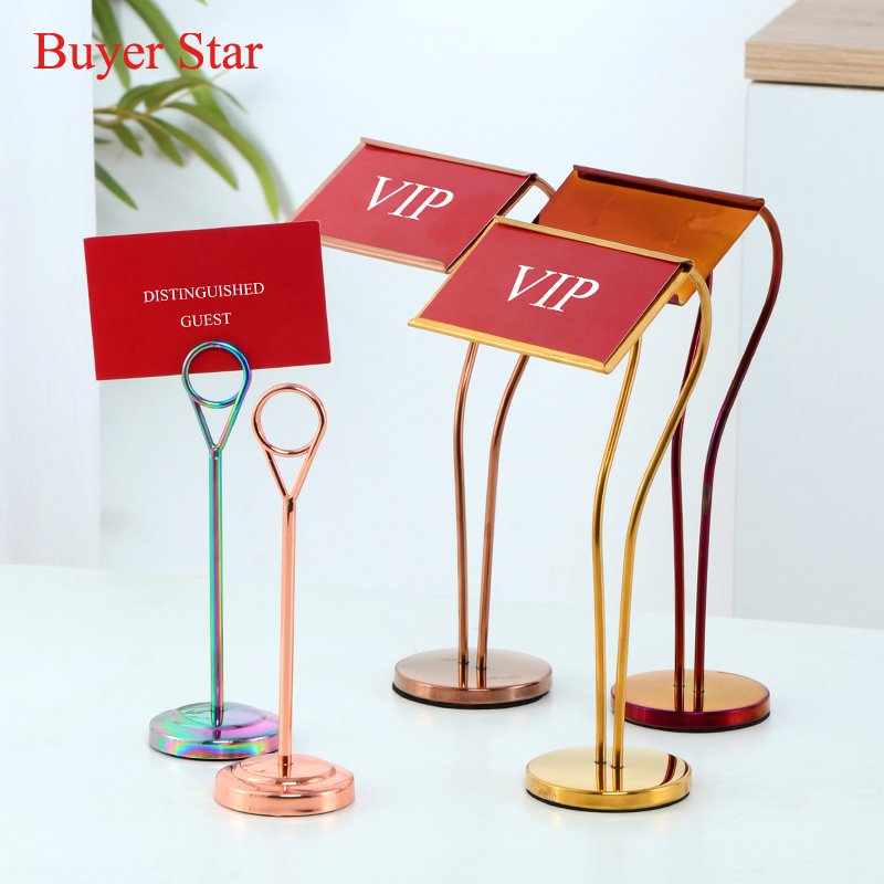 Stainless Steel Restaurant Table Numbers Table Number Stand Display Cards Stand Table Card Holder