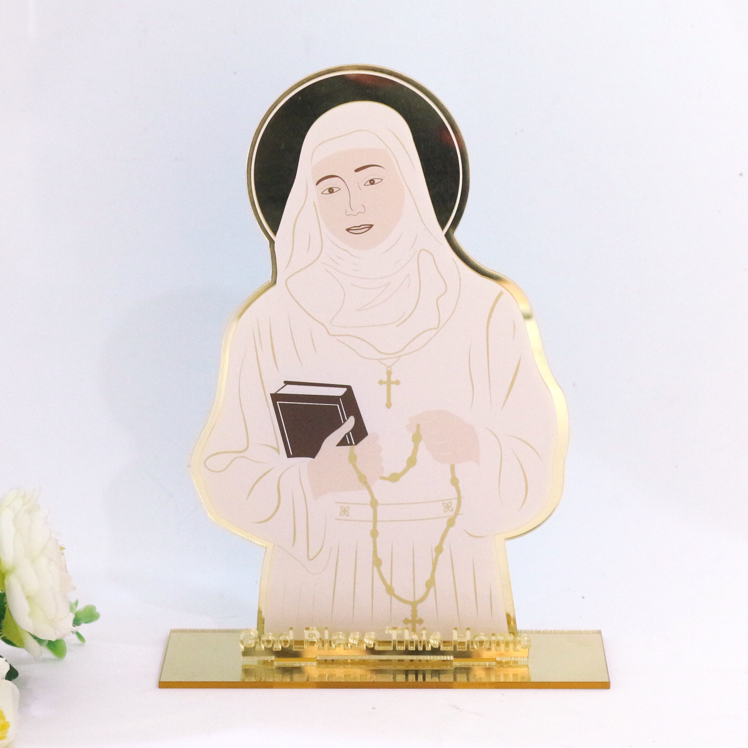 Custom Logo UV Printing Gold Mirror Acrylic Table Card Including Base Laser Cut Numbers Luxury DIY Craft Acrylic Table Sign Card