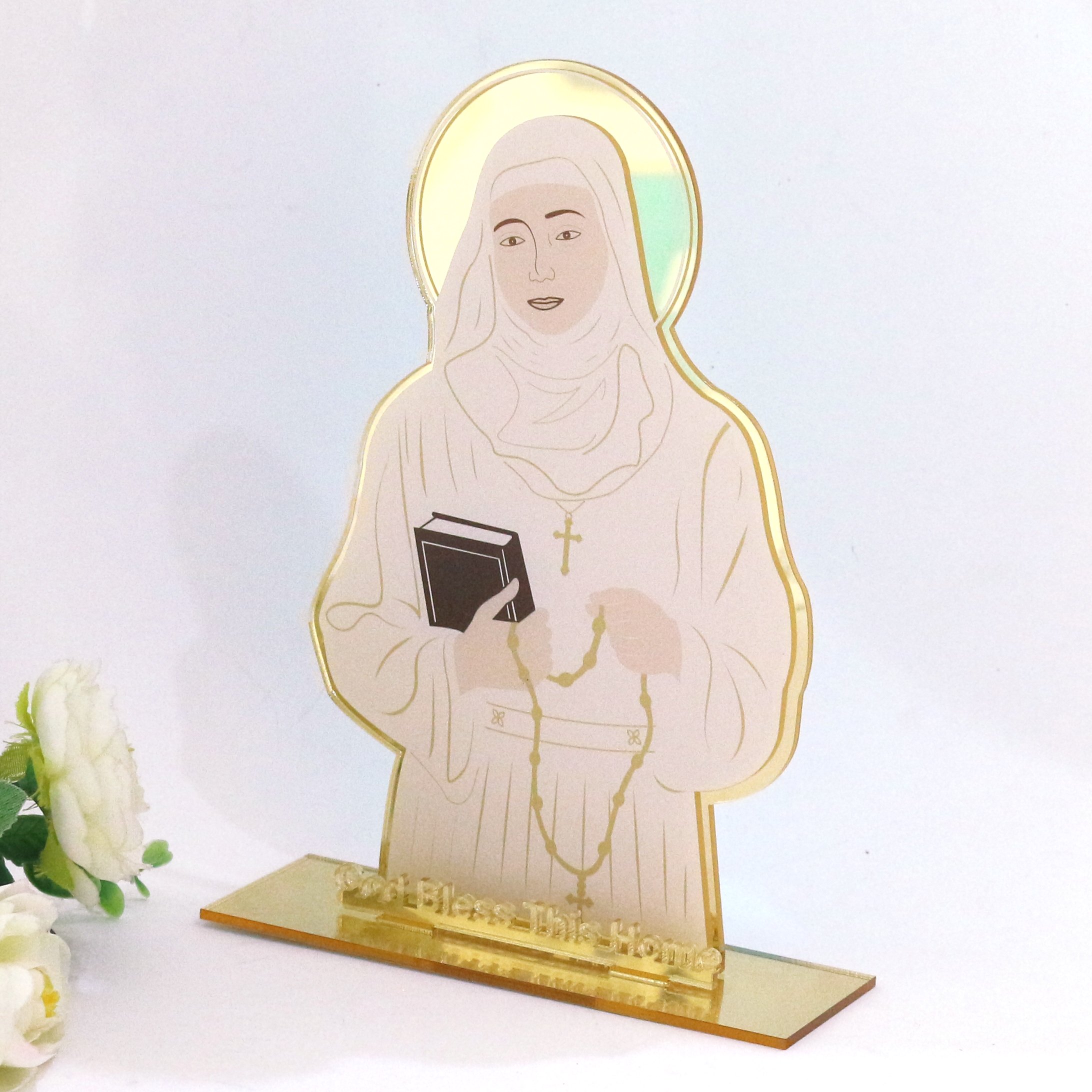 Custom Logo UV Printing Gold Mirror Acrylic Table Card Including Base Laser Cut Numbers Luxury DIY Craft Acrylic Table Sign Card