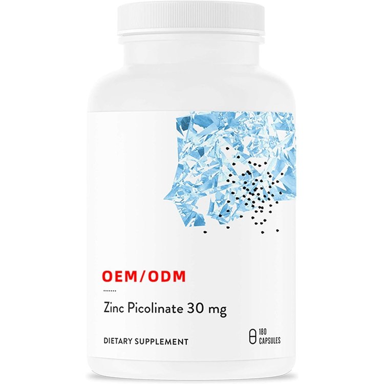 Well-Absorbed Zinc Supplement for Growth and Immune Function 180 Capsules Zinc Picolinate 30 mg